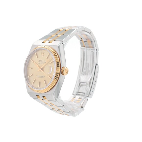 Rolex Datejust 17013 36mm Champagne Index Dial Fluted Bezel Integrated Band - Picture 2 of 10